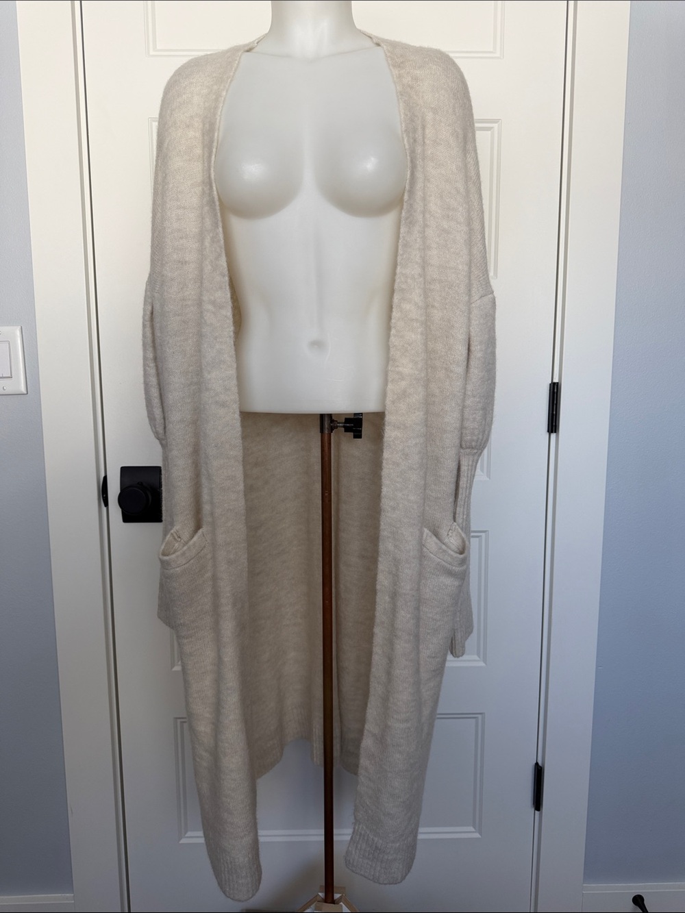 NWOT Trouve Open Front Wool Blend Duster in Sz Medium